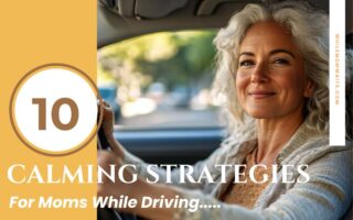 calming strategies for moms while driving around town. photo of woman in the driver's seat feeling in control and calm in the driver's seat